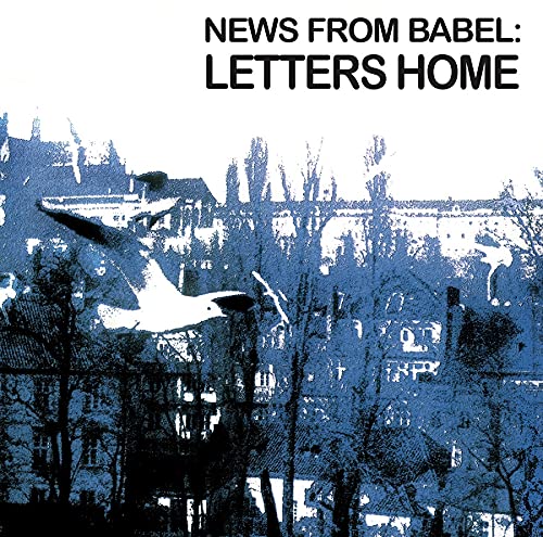 Album cover: blue and white cityscape with flying birds.