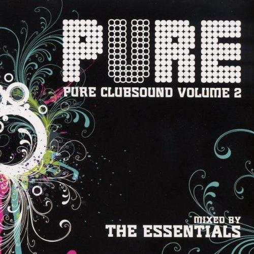 "CD cover with 'Pure Clubsound Volume 2' title, black background, and floral design."