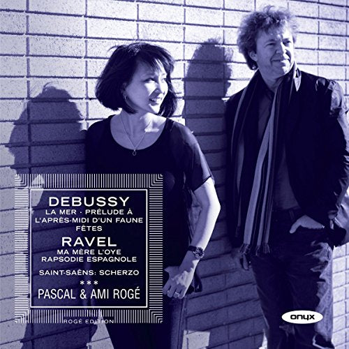 A man and woman stand against a brick wall on this classical music CD cover.