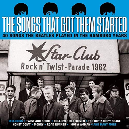 CD cover: Beatles’ early songs, Star-Club sign, crowd photo, blue background.