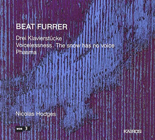 "CD cover with pink and blue abstract background, white text, and logos."