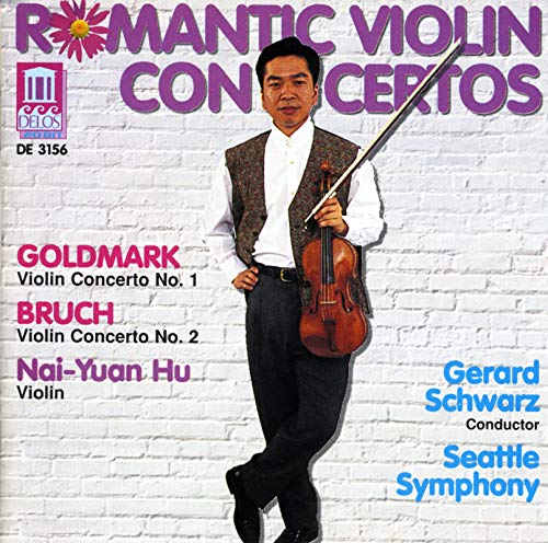CD cover featuring violinist Nai-Yuan Hu with violin and conductor Gerard Schwarz.