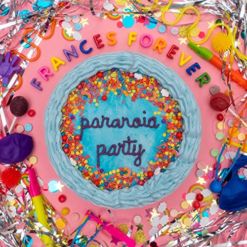 CD cover with a sprinkle-covered cake and colorful party decorations.