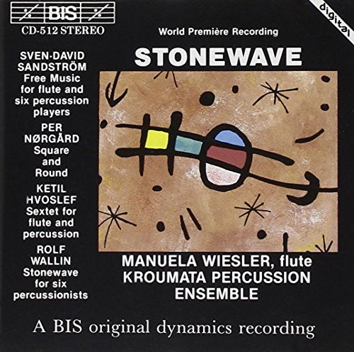 Black CD cover with abstract painting and white text listing musical compositions and performers.