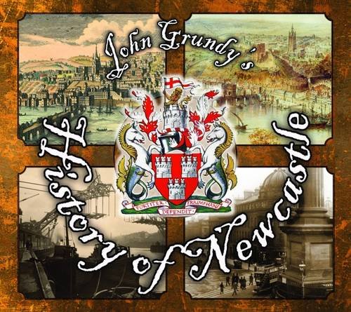 "Book cover with images of Newcastle and a coat of arms."