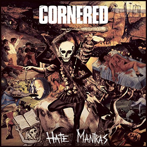 Album cover: skeletal figure with scythe amidst a chaotic, painted scene.