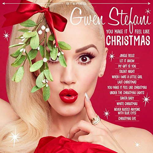 Gwen Stefani album cover featuring her with mistletoe and song list.