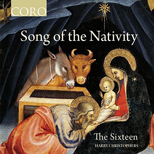 CD cover: Nativity scene with Mary, Jesus, and animals in gold tones.