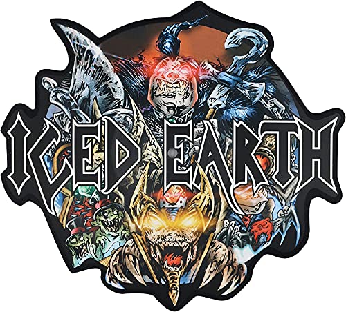 Iced Earth album patch with skull, claws, and monster imagery.