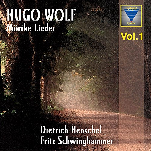 CD cover for Hugo Wolf’s “Mörike Lieder Vol. 1” with forest imagery.