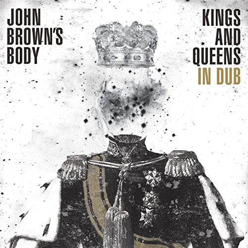 "Album cover with a crowned military figure and splattered paint, titled 'Kings and Queens in Dub'."