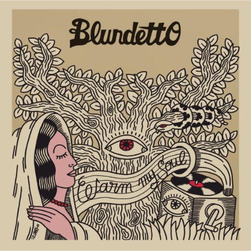 CD cover art: woman, tree, eye, snake, and musical notes illustration.
