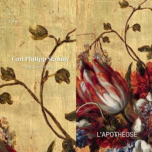 CD cover with floral painting and text: “Carl Philipp Stamitz, L’Apothéose.”