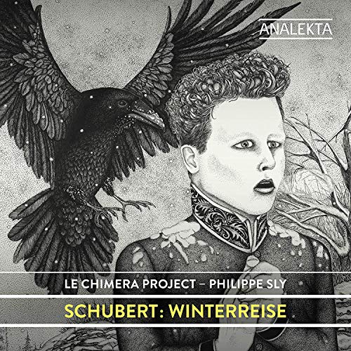 CD cover: portrait of a man and a raven in a wintry scene.
