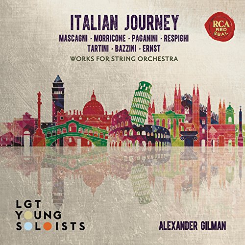 CD cover for “Italian Journey” featuring colorful Italian landmarks.
