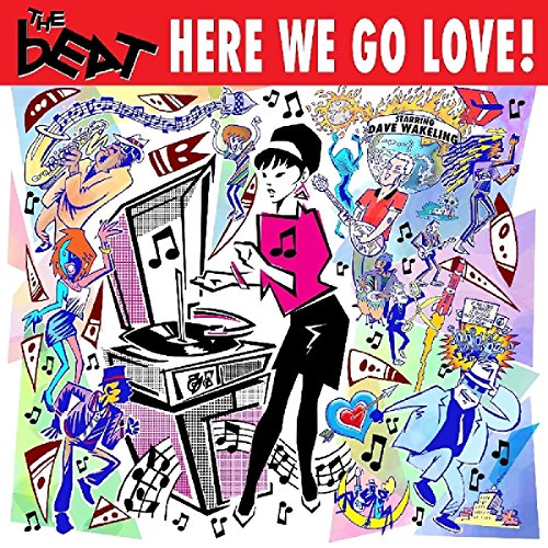 CD cover for “Here We Go Love” by The Beat, colorful cartoon illustration.