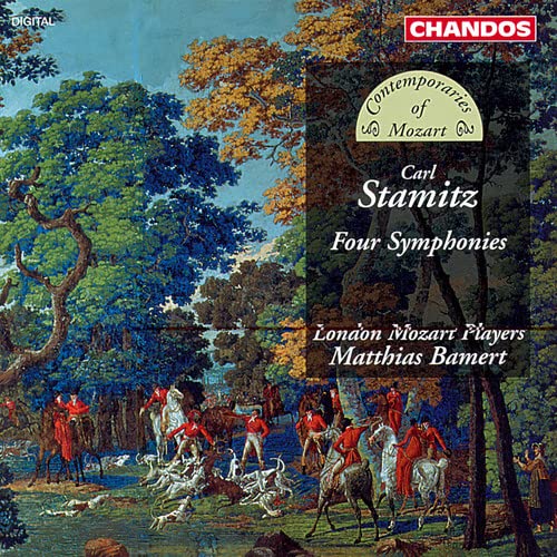 CD cover: painting of hunters with horses in a forest landscape.