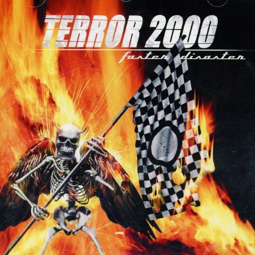 CD cover: skeletal figure with wings, checkered flag, and flames.