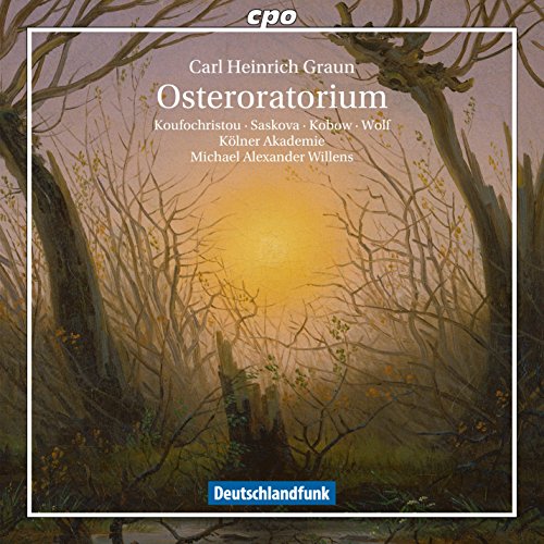 CD cover for Graun’s Easter Oratorio, featuring a winter tree landscape.