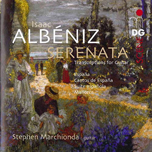 CD cover for Albeniz’s “Serenata” performed by Stephen Marchionda, with artwork.