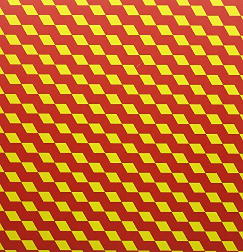 Red and yellow checkered vinyl record cover, diagonal pattern.