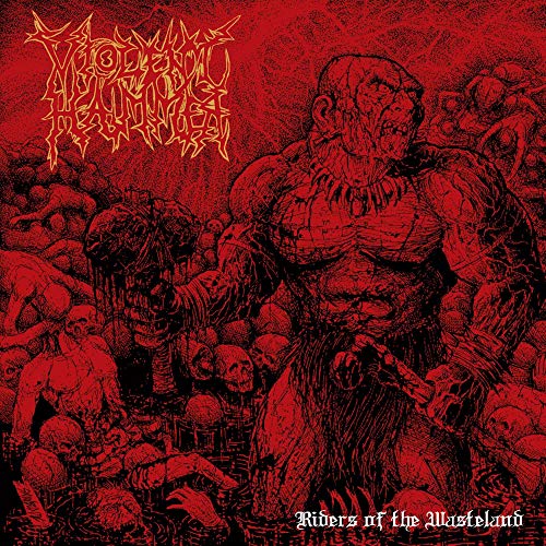 Red album cover with a monstrous figure amidst skulls and bodies.