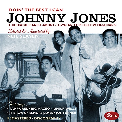 "CD cover with black-and-white photo of musicians, titled 'Johnny Jones - Doin' The Best I Can'."
