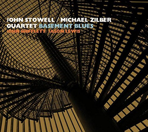 Album cover with abstract grid pattern and artist names in white and orange text.