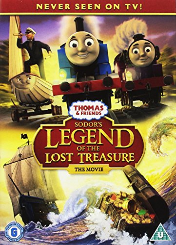 DVD cover for “Sodor’s Legend of the Lost Treasure” featuring trains and ships.