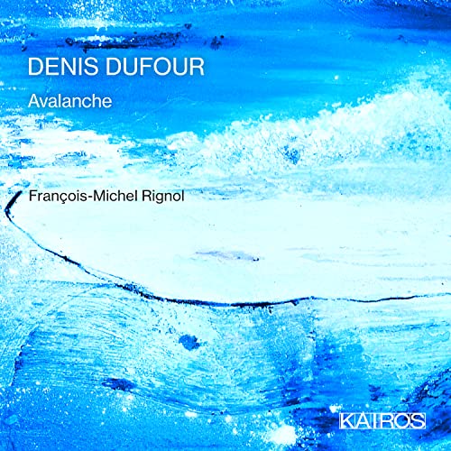 CD cover for "Avalanche" by Rignol and Dufour, blue and white abstract art.