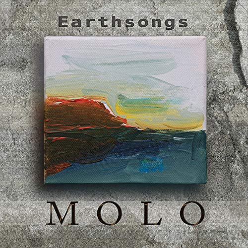 Molo’s “Earthsongs” vinyl album cover with abstract landscape painting.