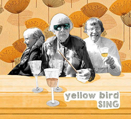 CD cover featuring three people with glasses and yellow bird imagery.