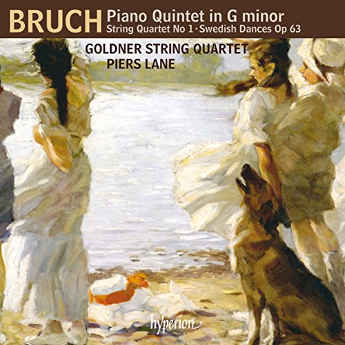 "CD cover with painting of three women in white dresses and a dog."