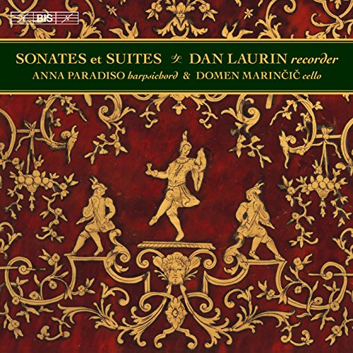 "CD cover with red and gold ornate design, featuring three dancing figures."
