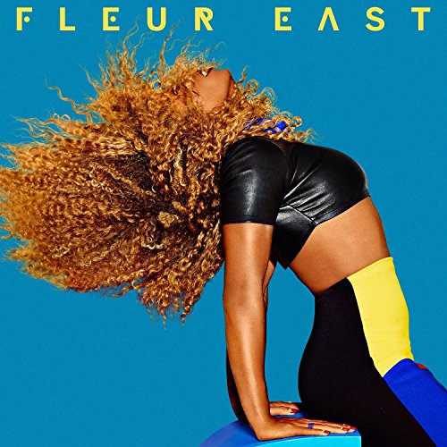 "Fleur East album cover featuring a woman with flowing hair against a blue background."
