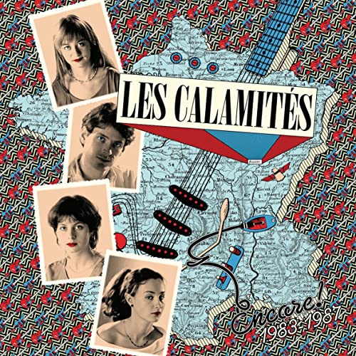 Record album cover for Les Calamités, featuring portraits and graphic elements.