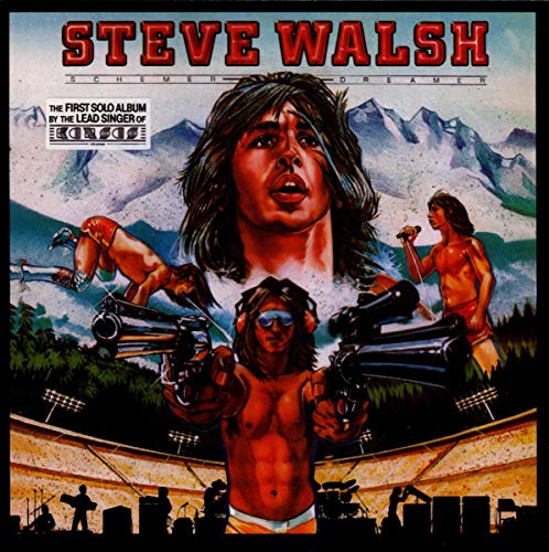 Album cover for Steve Walsh’s “Schemer Dreamer” featuring a painted portrait and figures.