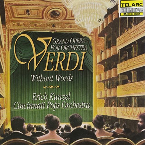 "CD cover art showing an ornate opera house with audience and 'Verdi Without Words' title."