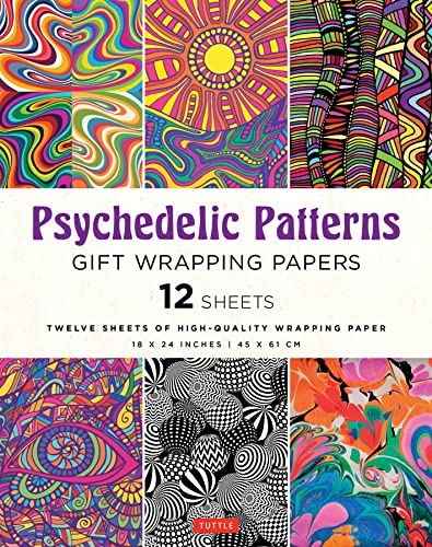 Psychedelic Patterns Gift Wrapping Paper - 12 sheets: 18 x 24 inch (45 x 61 cm) Wrapping Paper: 18 x 24 inch (45 x 61 cm) High-Quality Wrapping Paper