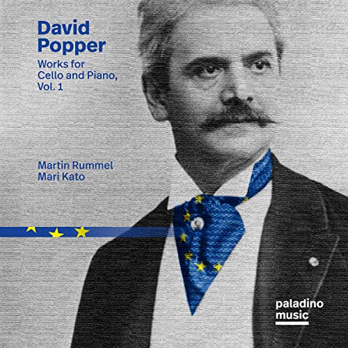 CD cover featuring a portrait of composer David Popper and text details.