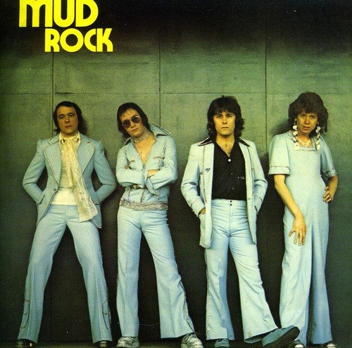 "Album cover featuring four men in light blue outfits standing against a dark background."