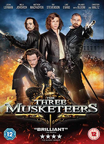DVD cover for "The Three Musketeers" featuring actors with swords.