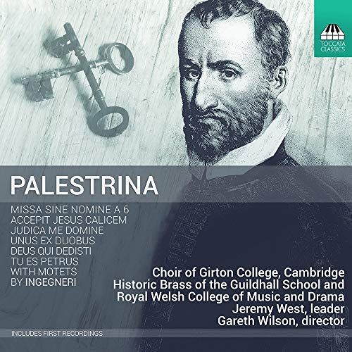 CD cover featuring a portrait of composer Palestrina and musical keys.