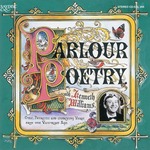 CD cover with ornate design, featuring Kenneth Williams and title "Parlour Poetry".