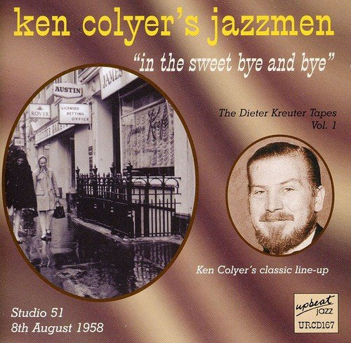 "CD cover with sepia-toned photos and text on a brown background."