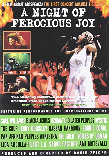 "A Night of Ferocious Joy" DVD cover featuring a woman singing into a microphone.
