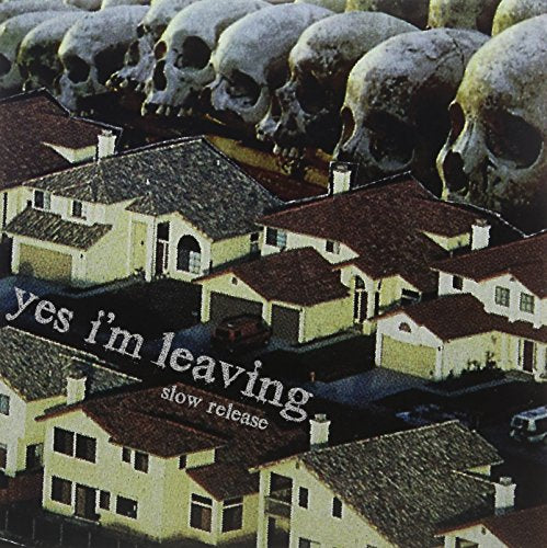 Album cover with skulls overlooking a suburban housing development.