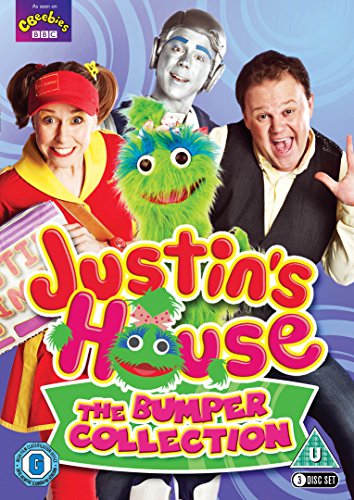 "DVD cover featuring three people and a green monster, with colorful title text."
