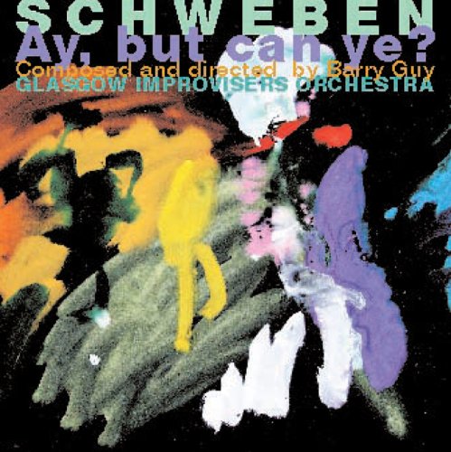 Album cover with abstract, colorful figures on black background, titled "Schweben".