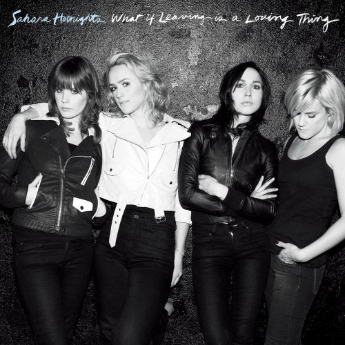 Black and white photo of four women, album cover for Sahara Hotnights.